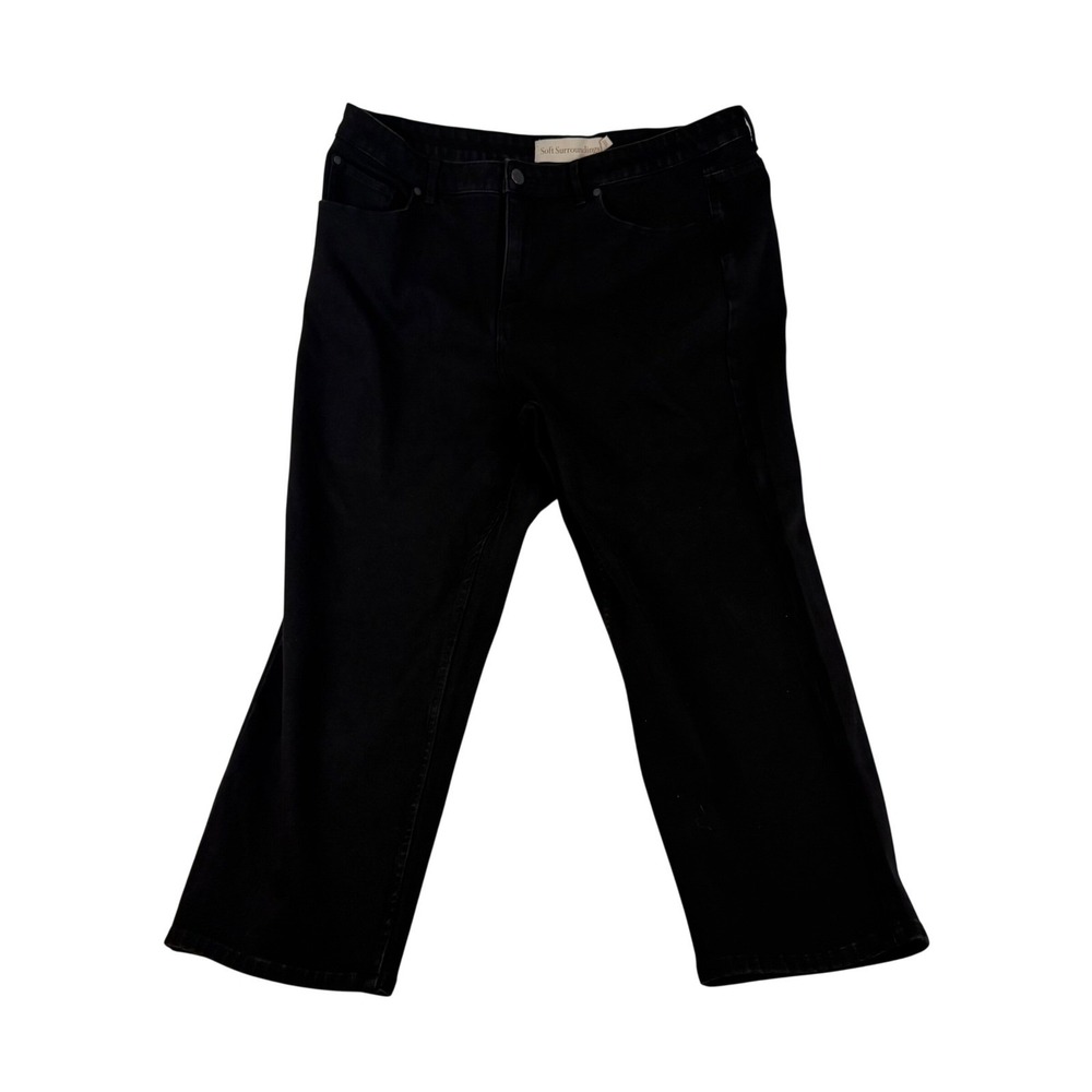 Soft Surroundings Black Straight Leg Denim Jeans Plus Size 18 Stretch 1253